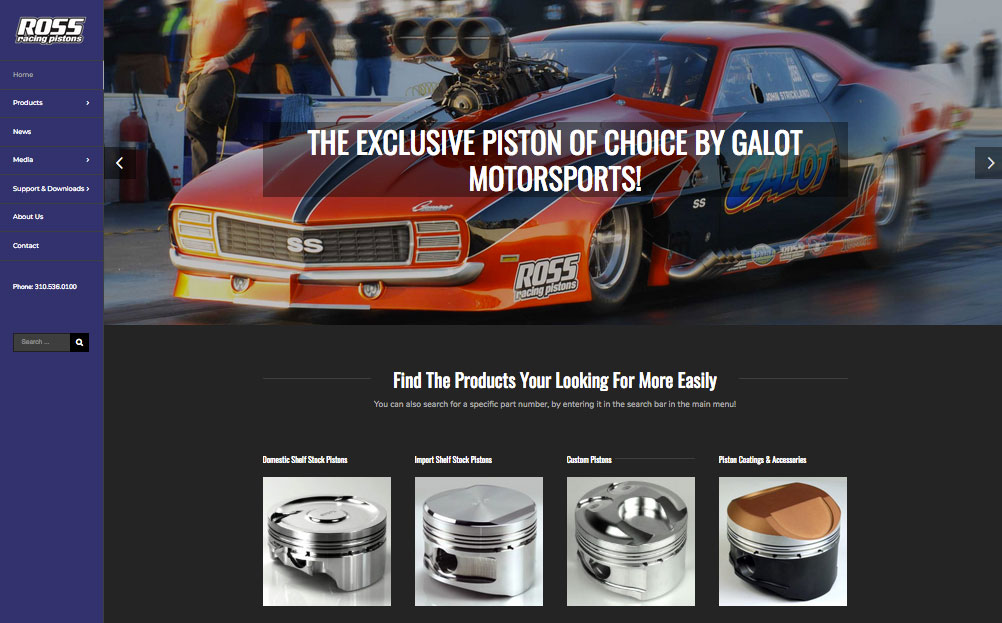 Ross Racing Pistons El Segundo Ca Website Design By A Digital Mind Maryland