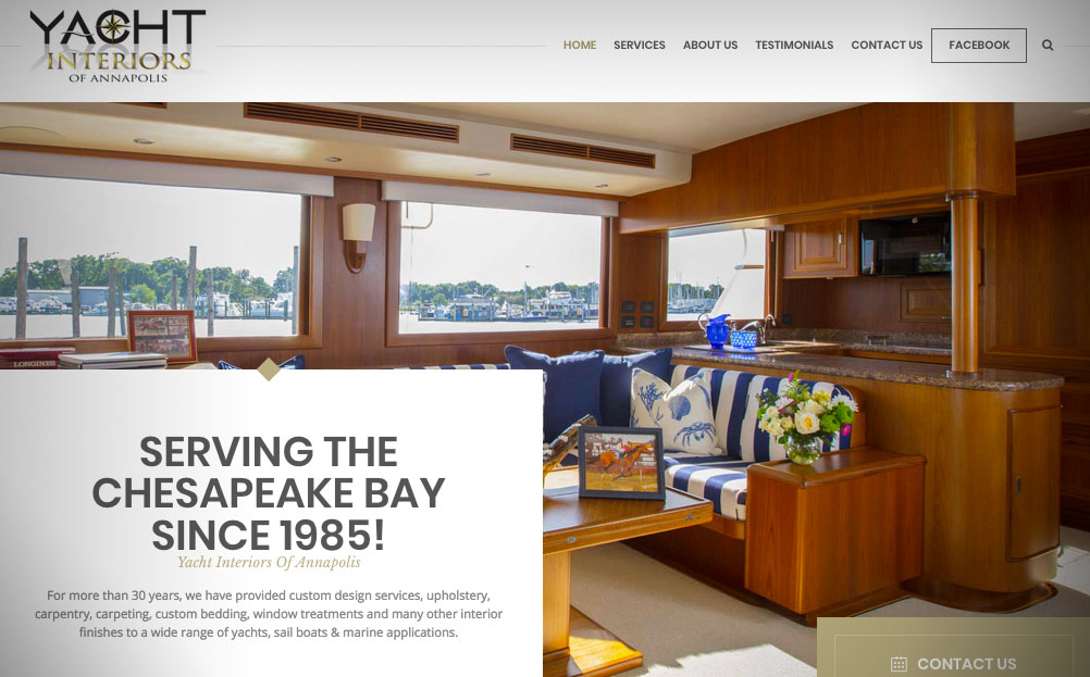 Yacht Interiors Of Annapolis Maryland Website Design By A Digital Mind